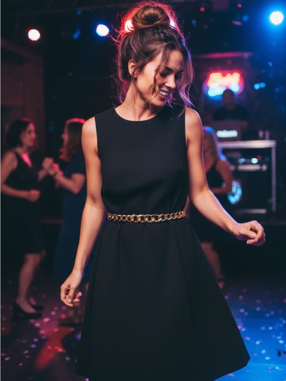 Classic Sleeveless Black A-Line Dress - Picture 2 of 3